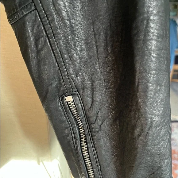 Madewell Black Leather Moto Jacket XXL - Picture 4 of 6
